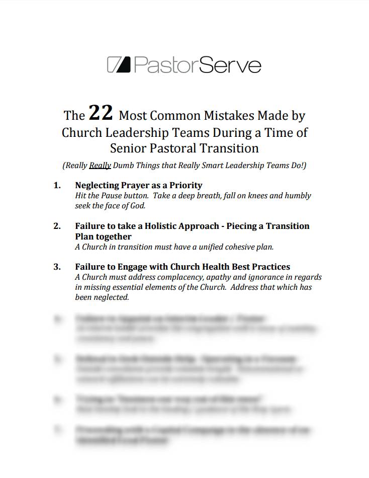 PastorServe Most Common Mistakes Made by Leadership Teams